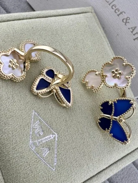 Van Cleef & Arpels Tricolor Butterfly Ring - Picture 1 of 3